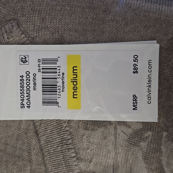 Calvin Klein V-Neck Extra Fine Merino Wool Sweater.NWTs IN ORIGINAL PACKAGING!! - Picture 2 of 6